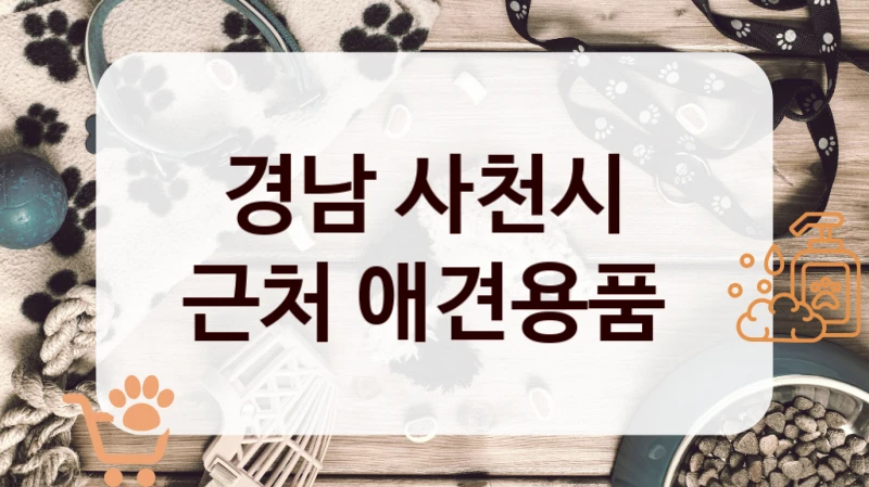경남 사천시 
근처 애견용품