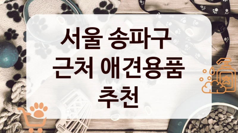 서울 송파구 
근처 애견용품 추천